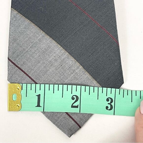 Christian Dior Silk Tie Gray Stripes - Picture 5 of 6